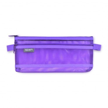 A5.5 Mesh Double Zipper Pouch, 250x110mm-Purple